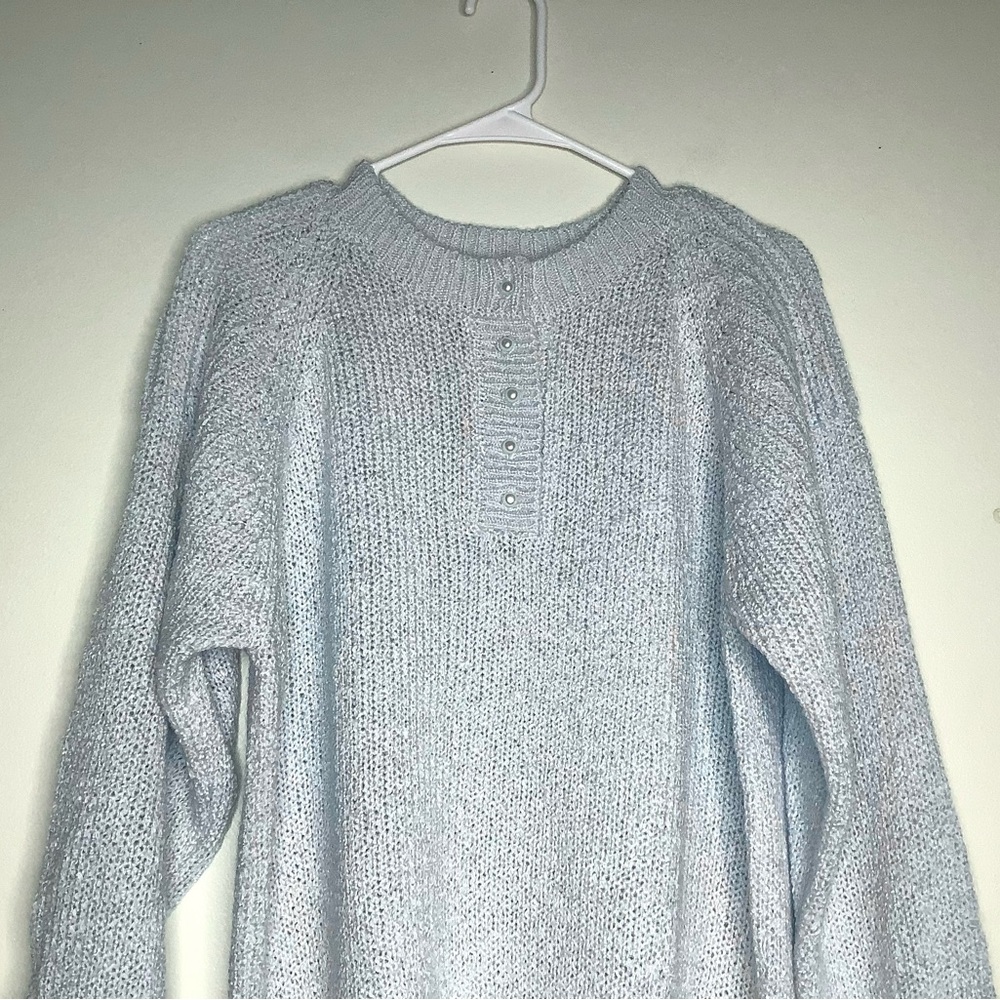 < Vintage Pearl River Baby Blue Acrylic Sweater > - Picture 4 of 4